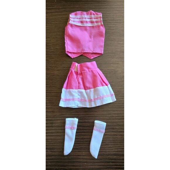 Vintage 80s Barbie Clone Mod Outfit Fashion Doll Skirt Top Vest Socks 4pc Tennis - Picture 6 of 10
